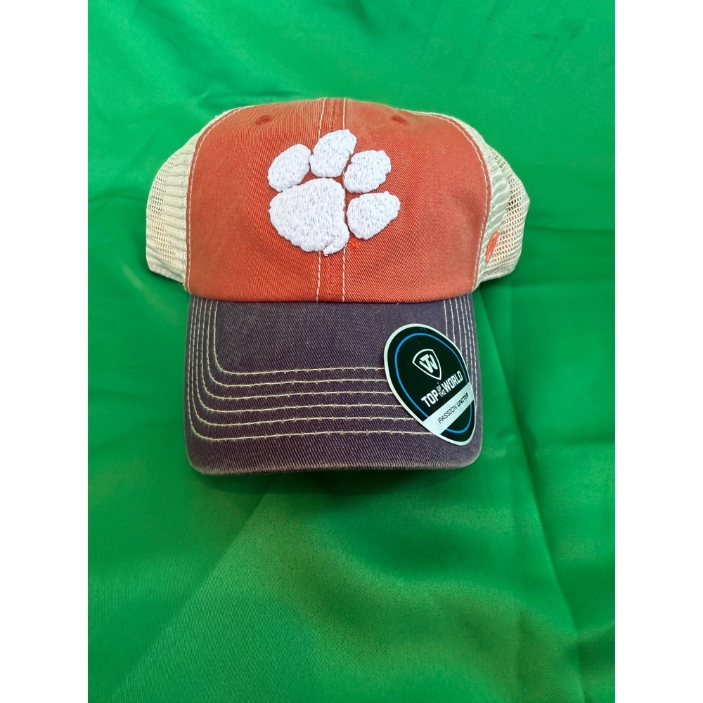 Top of the World Clemson Tigers Trucker Hat Orange Purple Mesh Snapback Cap